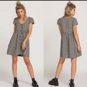 Volcom Gingham Babydoll Dress